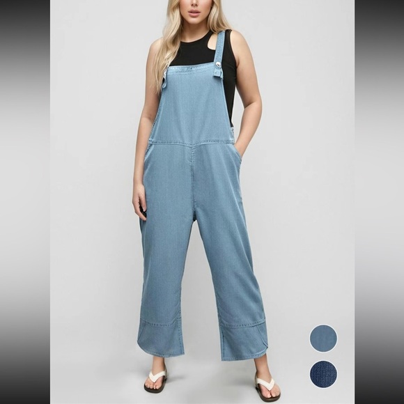Women’s Light Wash Jean Jumpsuit Overalls Size XL - Picture 1 of 11